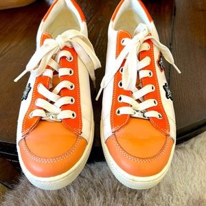 Coach - Preloved Orange & Coral Women’s Leather Sneaker